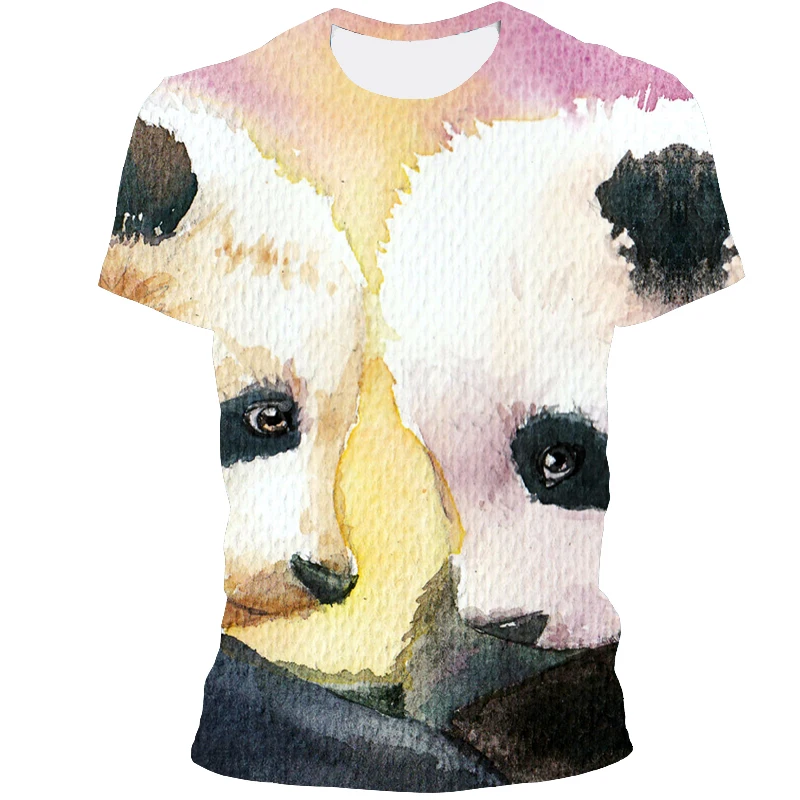

2021 New Fashion 3D Animal Cute Panda Print Hip Hop Cool Handsome T-Shirt For Men Large Size XXS-6XL