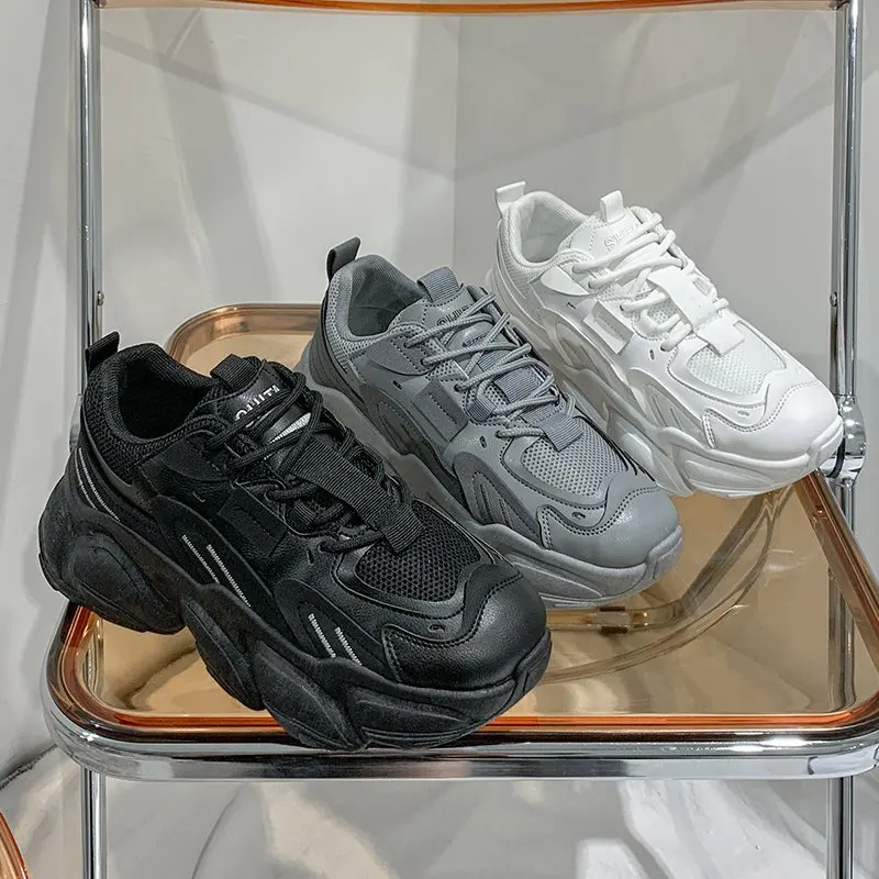 

Summer Women's Sneakers Platform Loafers Women's Sport Shoes Gray Black Beige Breathable Fashion Chunky Dad Sneakers Hot Sale