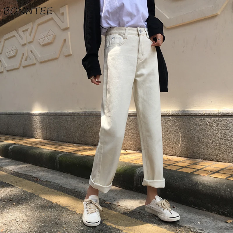 Джинсы женские шикарные свободные Простые повседневные универсальные в