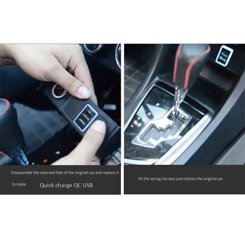 

Car Charger Dual USB QC3.0 Fast Charge LED Frame with Power Supply Kit for Toyota