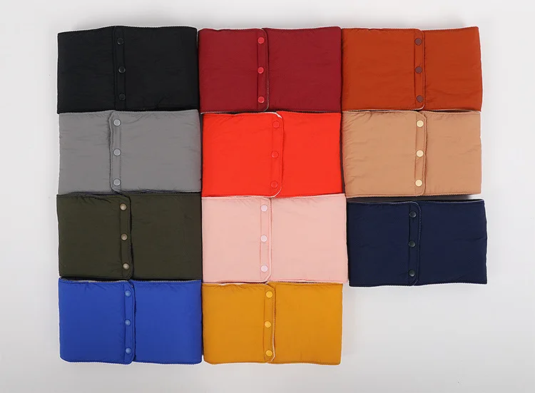 

Men Winter Scarf Thick Plus Velvet Winter Warm Scarf Solid Color Button Ring Scarf Woman Unisex Clothing Accessories