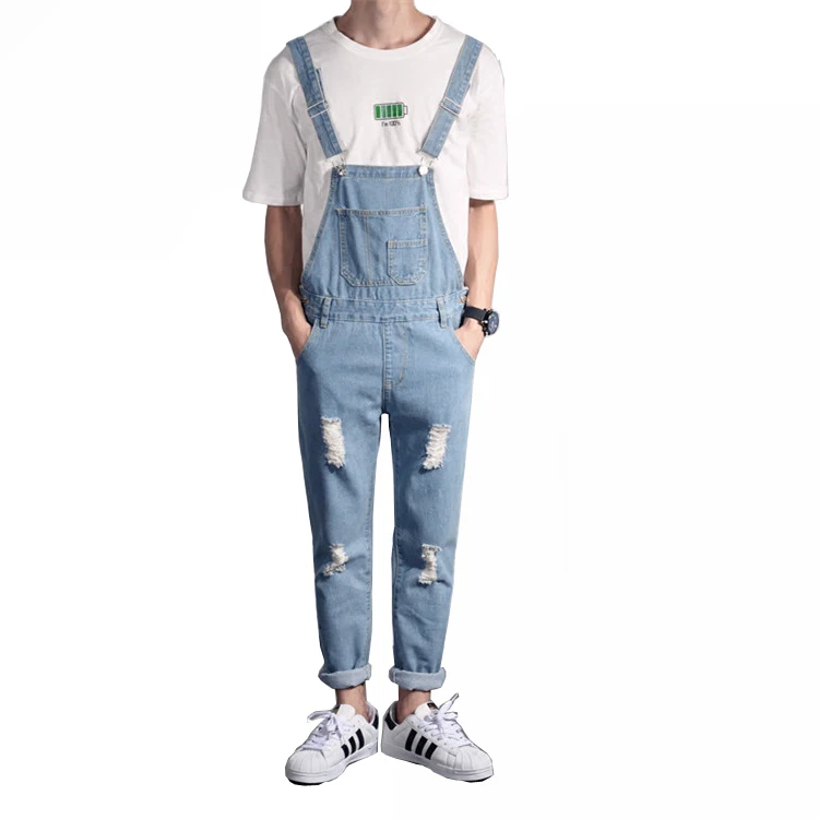 

Men's jumpsuit men's ripped jeans overalls denim men's overalls with suspenders men's denim overalls