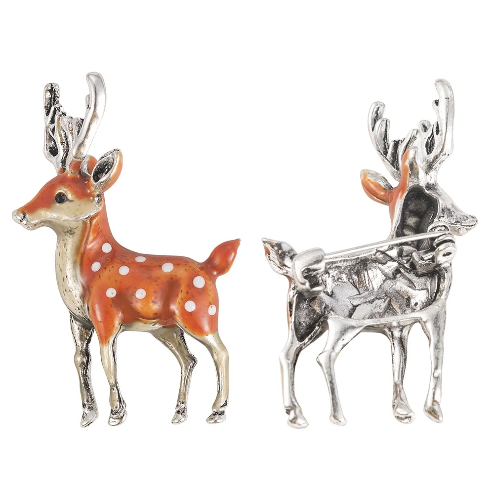 1 шт. Милая брошь в виде оленя Sika эмалированный значок украшение одежды сплав