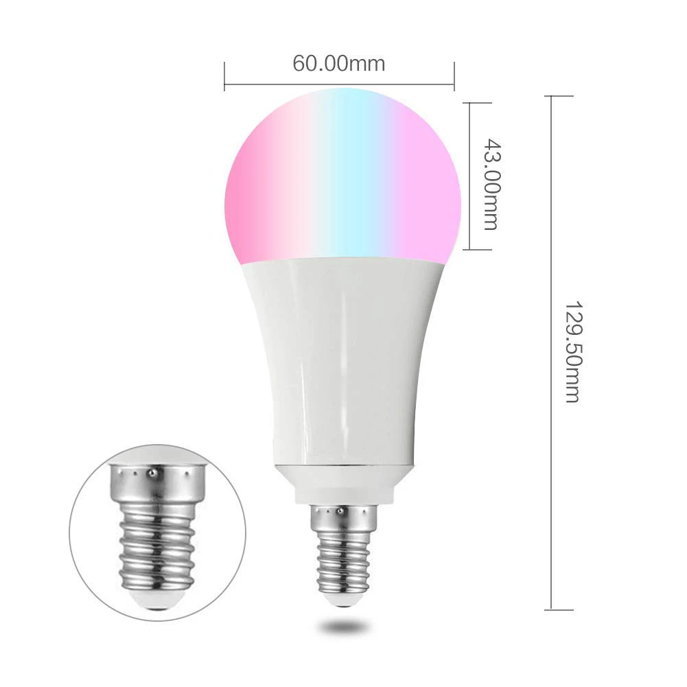 E14 7 Вт умный WiFi светодиодный светильник лампа с регулируемой яркостью RGB Теплый