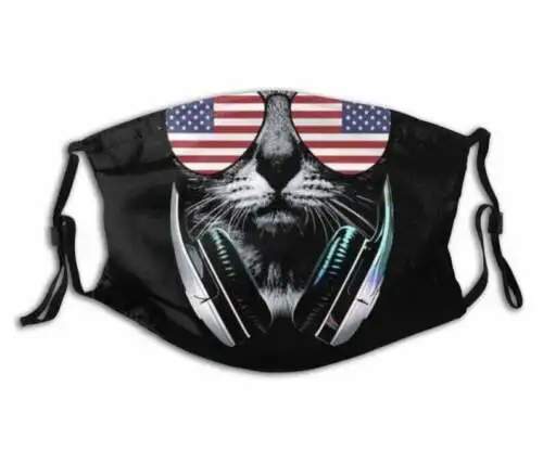 

American Cat Face Mask Cloth Face Mask Reusable Face Mask