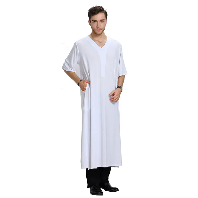 Мусульманский мужской Арабский исламский Hombre летний с короткими рукавами для