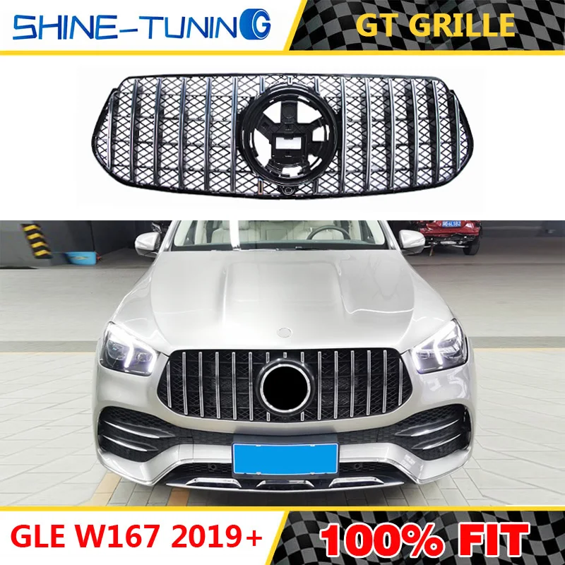 Передняя решетка подходит для mercedes GLE W167 GT R AMG GLE300 GLE350 GLE400 GLE450 2019 + без