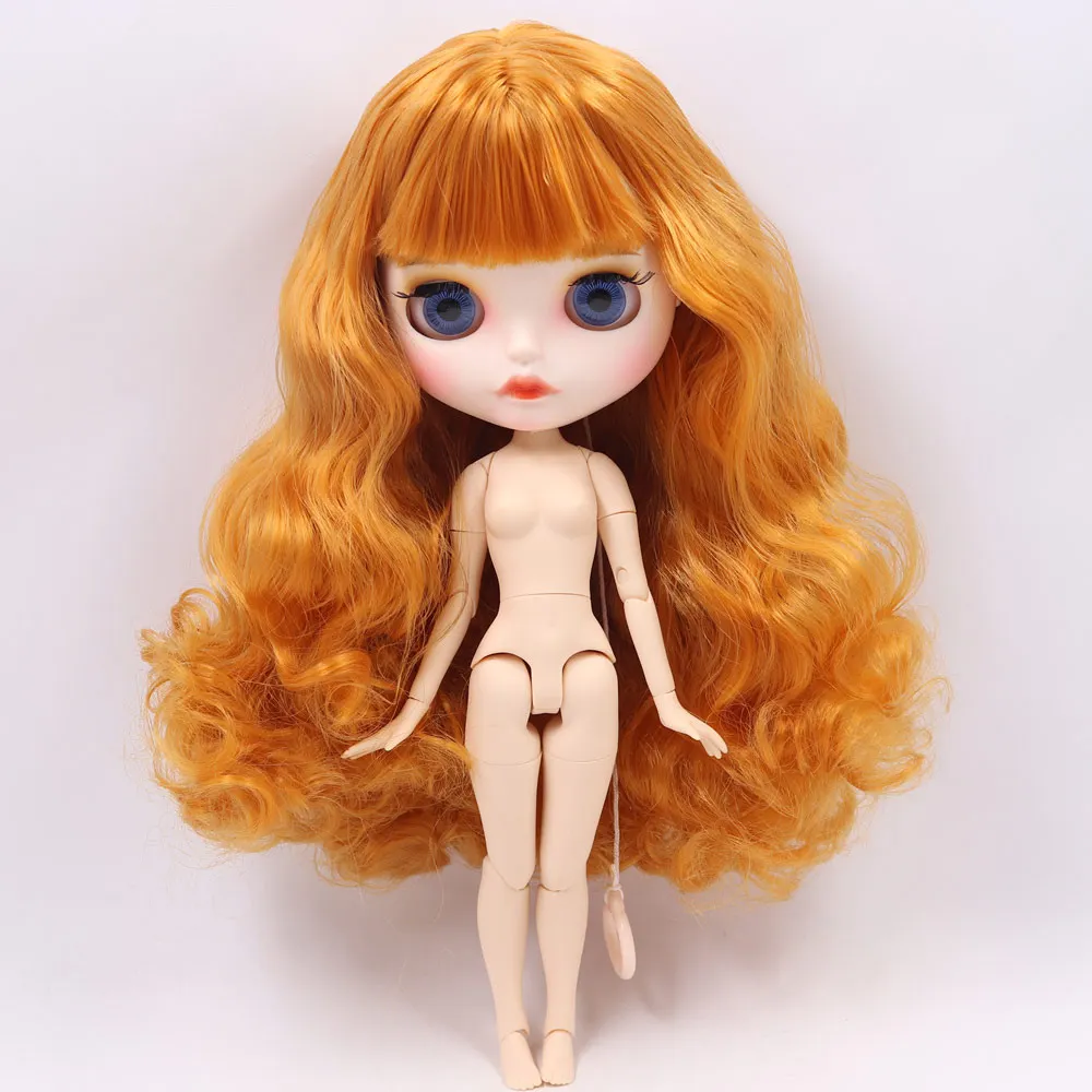 B nude doll ICY Nude Blyth кукла на заказ № BL0145 оранжевый коричневый волосы индивидуальные резные губы лицо 1/6 bjd, pullip, licca, jerryberry - Цвет: B nude doll