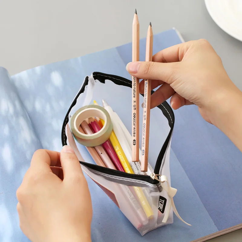 Простой Прозрачный Сетчатый Чехол карандаш 1 шт. чехол для офиса и студентов
