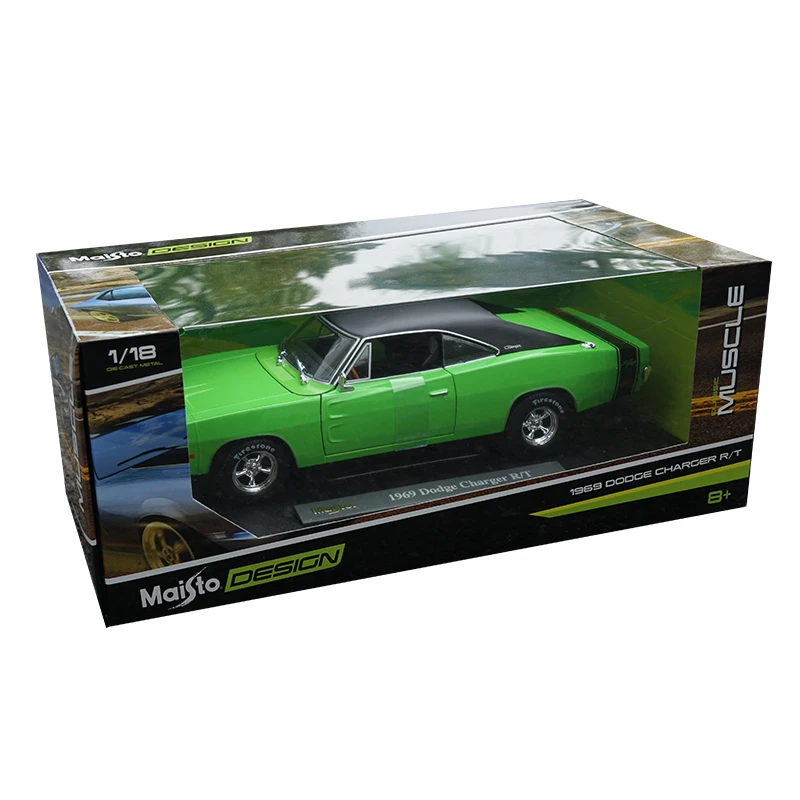 Модель старого автомобиля Maisto 1:18 1969 DODGE Charger R/T литая модель игрушка для мальчика