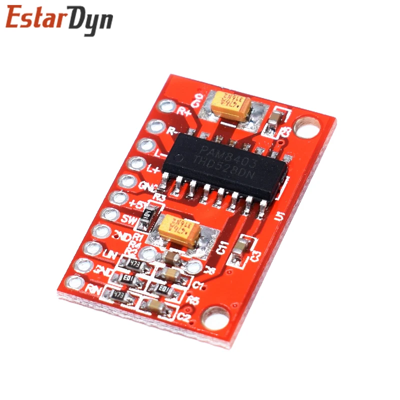 3W*2 Mini Digital Power Audio Amplifier Board DIY Stereo USB DC 5V Supply PAM8403 for Arduino |