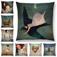 new elegant lady lovely girl shakespeare plays fantasy painting heart free wish sea cushion cover sofa throw pillow case