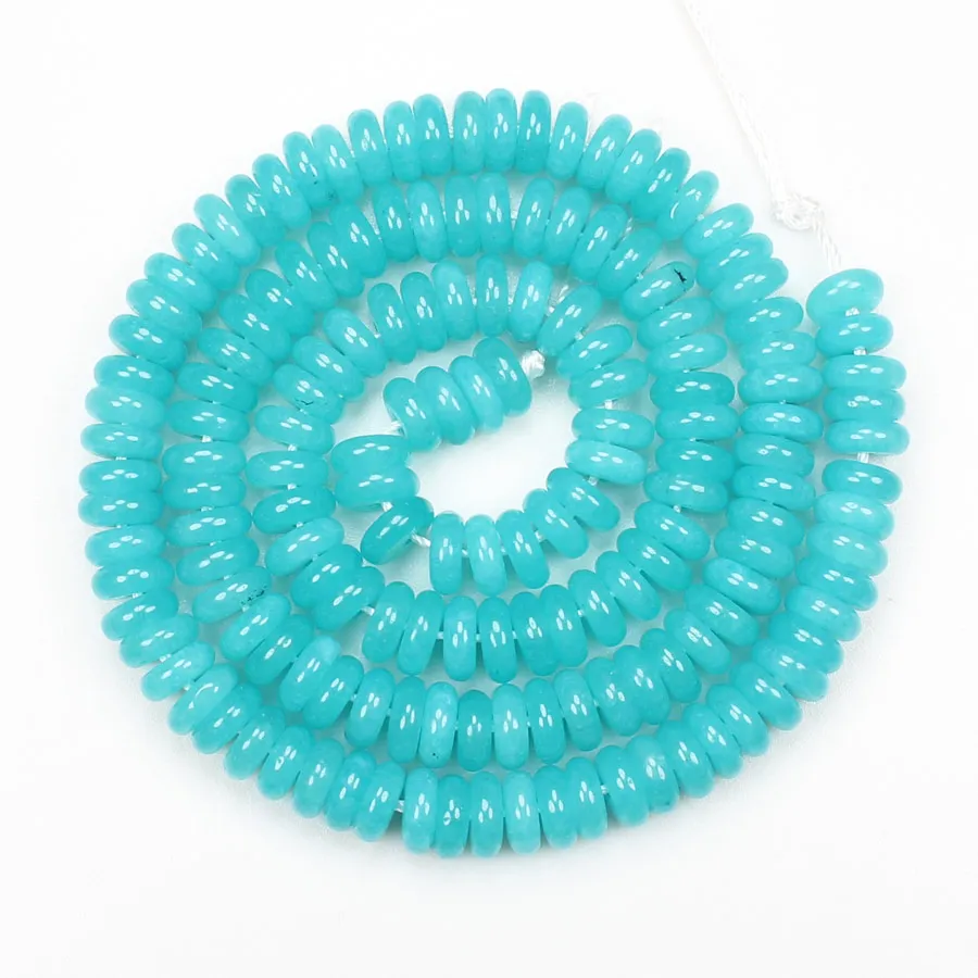 Натуральный Синий Амазонит нефрит 2-14 мм бусины Рондель 15 дюймов для изготовления