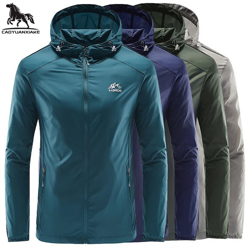 

Куртка мужская Тонкая солнцезащитная, Повседневная дышащая, с капюшоном, из вискозы, лето 9993