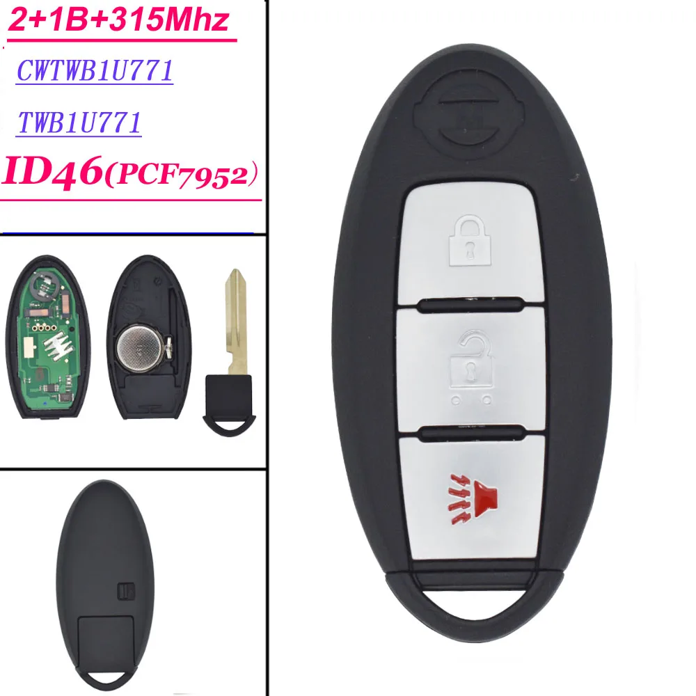 

(CWTWB1U771) Car KEY For Nissan March Sunny Tiida Livina Sylphy 315Mhz ID46 (7952) Chip