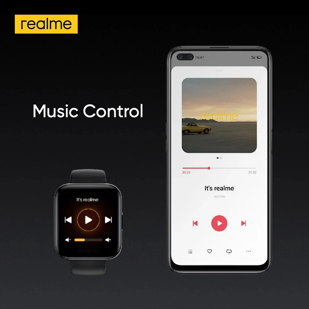 

realme Watch Smart Watch Heart Rate Blood-oxygen Monitor Notifications IP68 Sports 1.4" Touchscreen Watch Faces Fitness Tracker