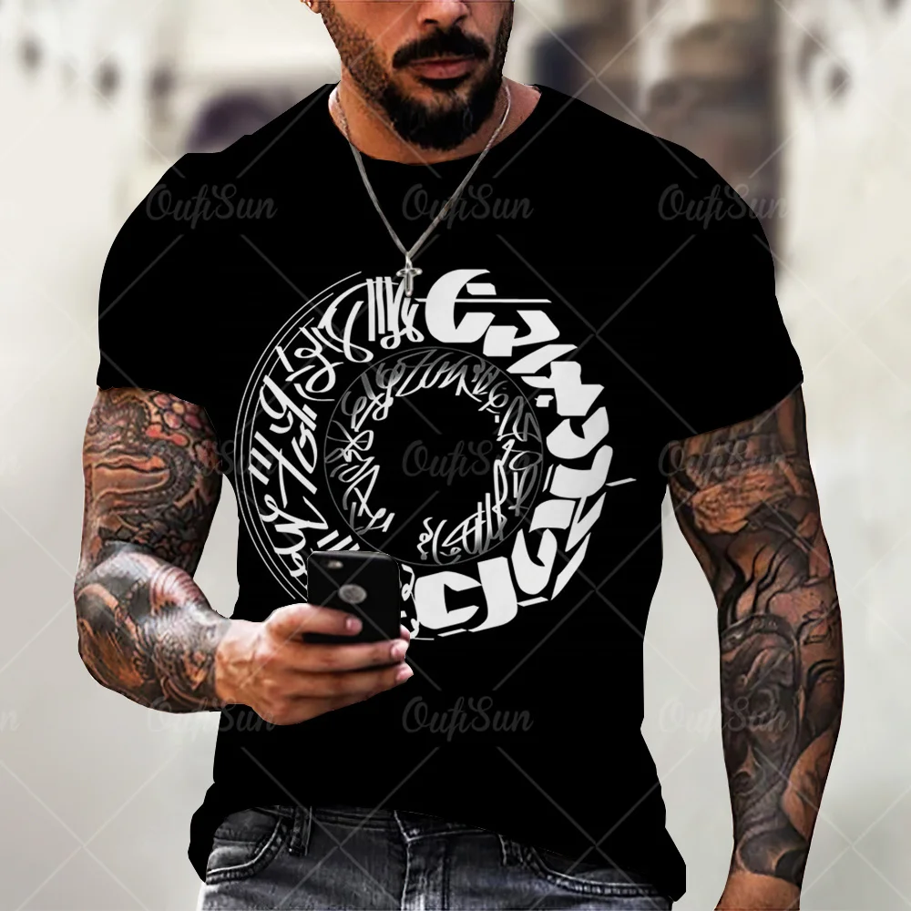 

Summer Men's T Shirt Urban Trend Fashion Letter 3D Print Oversized Casual O Neck Short Sleeve Hip Hop Tees Tops Unisex XXS-6XL