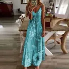 Женское длинное платье без рукавов, с V-образным вырезом и открытой спиной