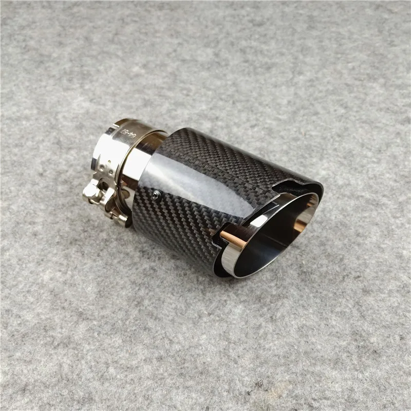 

1 Pcs Glossy Exhaust Pipe Length about 160mm Outlet 76 89 101 114MM Carbon Fiber Stainless Steel Car Universal Muffler tip