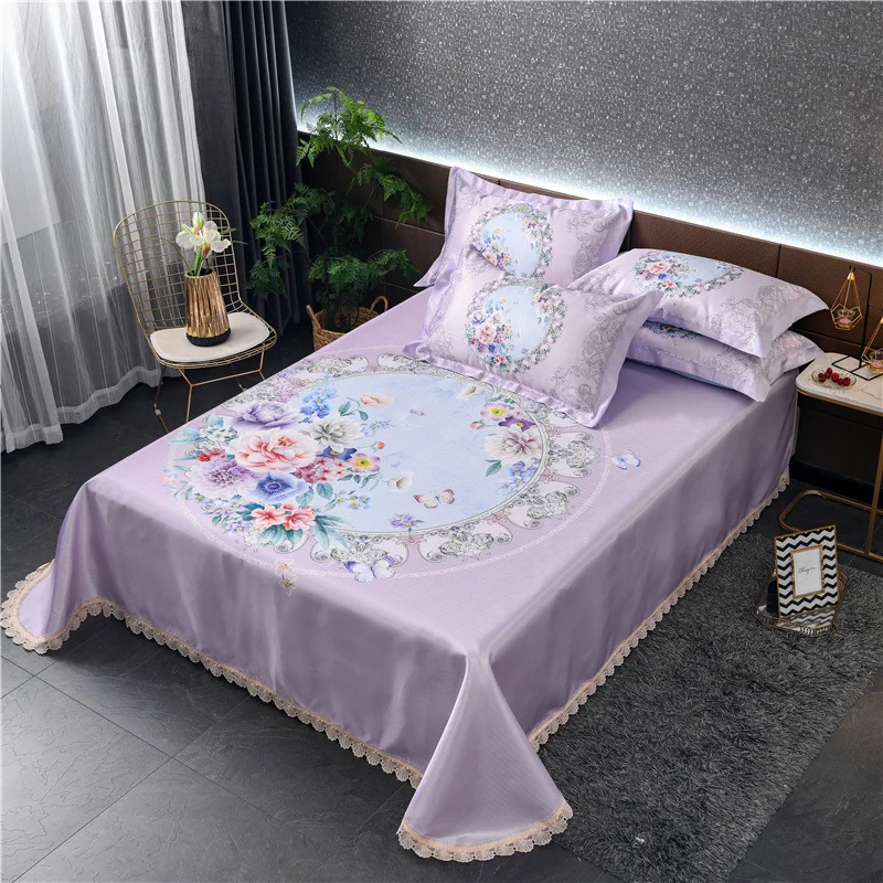 Комплект постельного белья из 3 предметов летнее плоское с наволочкой размер Queen