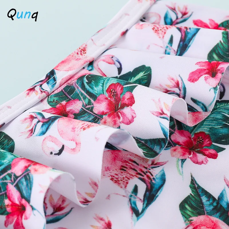 

Qunq Baby Girl Swimwear 2021 New Summer Floral Sling Shorts Two Piece Outfits for Girls Boutique Infant Bath Tub Set