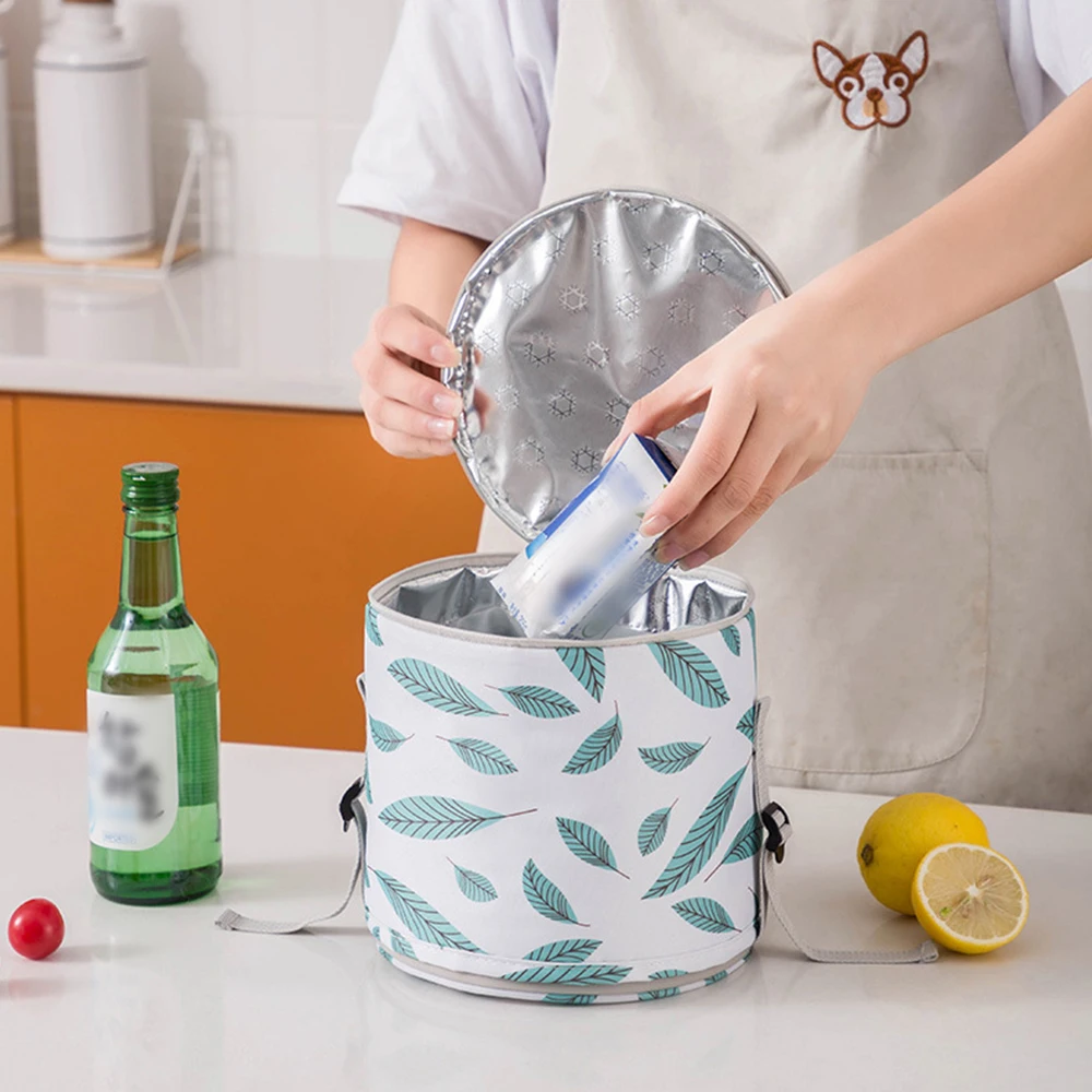 Портативный Луч рот большой емкости изолированный Ланч бокс сумка круглая