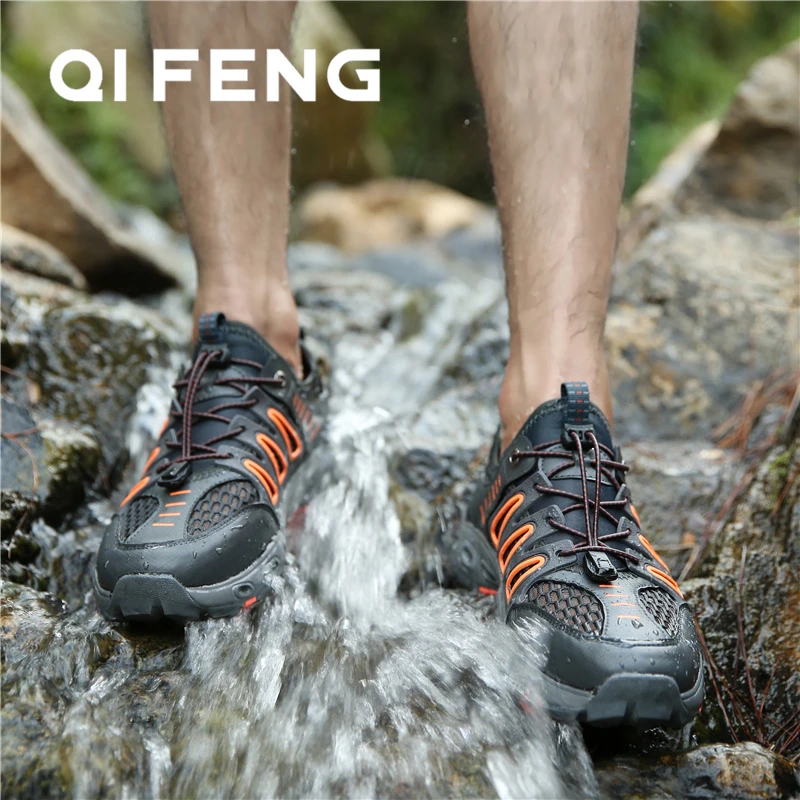 

Summer Outdoor Aqua Shoes Breathable Mesh Creek Beach Quick Dry Wading Non-Slip Lightweight Fishing Net Hiking Beach Shoes Men