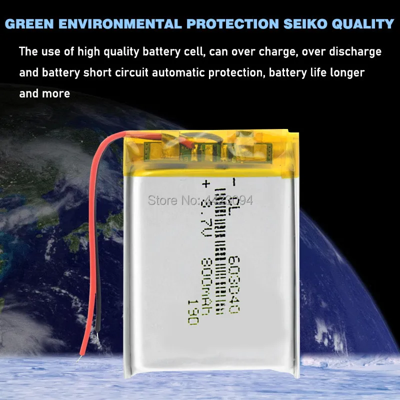 800mAh 3.7V 603040 Polymer Lithium Li-Po li ion rechargeable Battery For MP3 MP4 DVD Toy DIY Speaker Alarm Lipo cells | Электроника