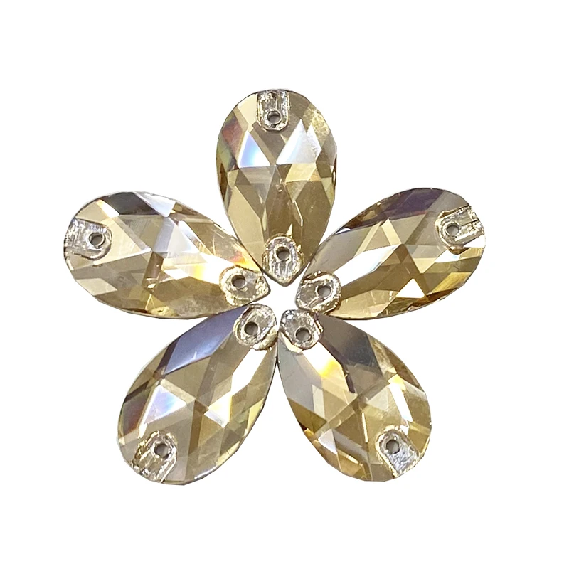 Водяная капля Strass Шампанское GOTA Шитье Strass AAA кристалл плоский стеклянный камень бриллиант, используемый для обуви и одежды.