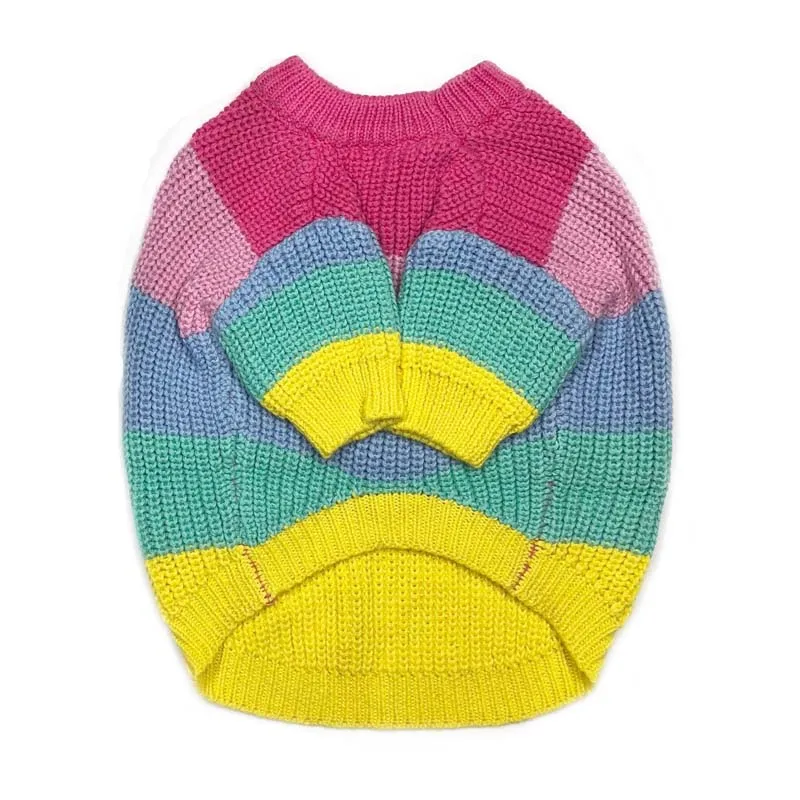 Милый свитер в радужную полоску для собак пуловер с индивидуальным дизайном