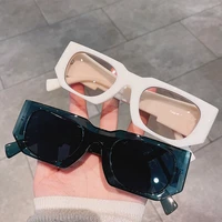 soei retro polygon square sunglasses women trending shades uv400 men wide legs blue grey sun glasses