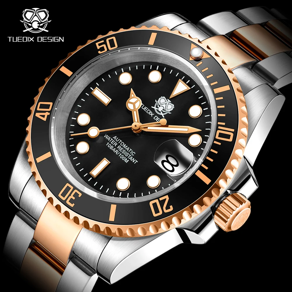 

Мужские стальные часы NH35, автоматические механические часы Submariner Drive, часы с сапфировым стеклом и керамической рамкой, водонепроницаемые му...
