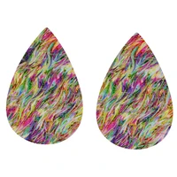 psychedellc rainbow cork earrings faux leather 2022 fashion stlyle