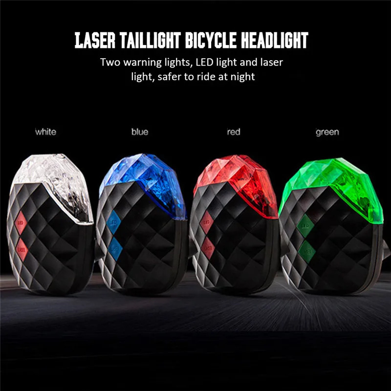 

180 Degree Wide Ange Bicycle Rear Taillight 5mw Laser Light For MTB Bike Bicycle LED Taillight Warning Light Cycling Accessories