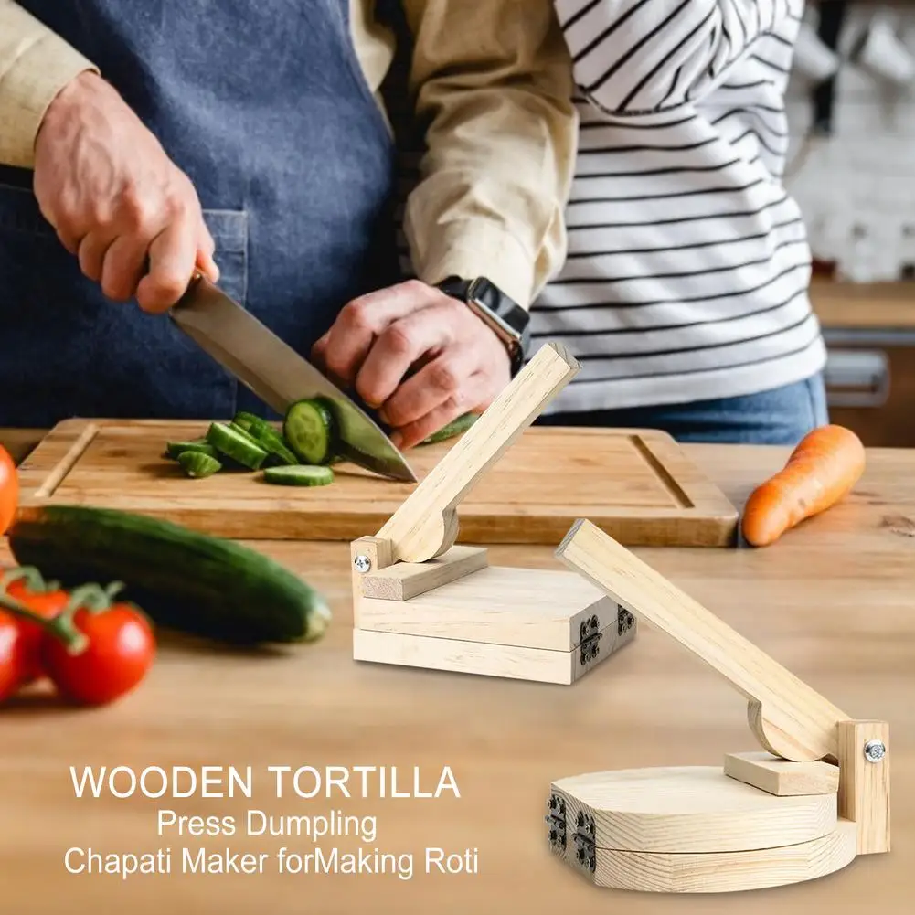 

Wooden Tortilla Press Solid Wood Rolling Leather Panel Press Dumpling Skin Artifact Domestic Pressed Dumpling Leather Plate