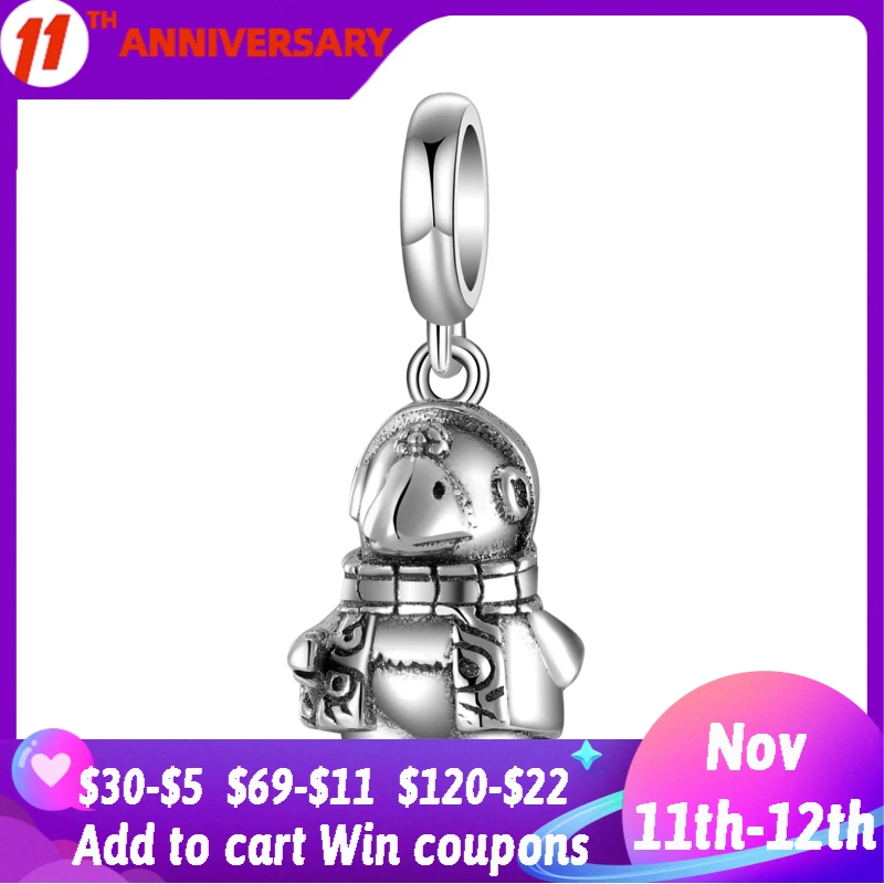 

Singer Parrot Loves Rock Music Guitar 925 Sterling Silver Charms Pendant for Jewelry Making Fit Original DIY Bracelets & Bangles