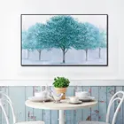 Картина с изображением дерева на холсте, настенная живопись для украшения гостиной, пейзаж, домашний декор, Современная абстракция Синяя