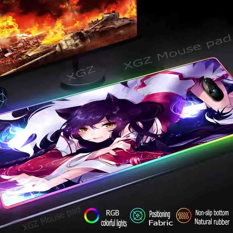 Mairuigee аниме милый кот девочка на заказ большой RGB игровой коврик для мыши Черный