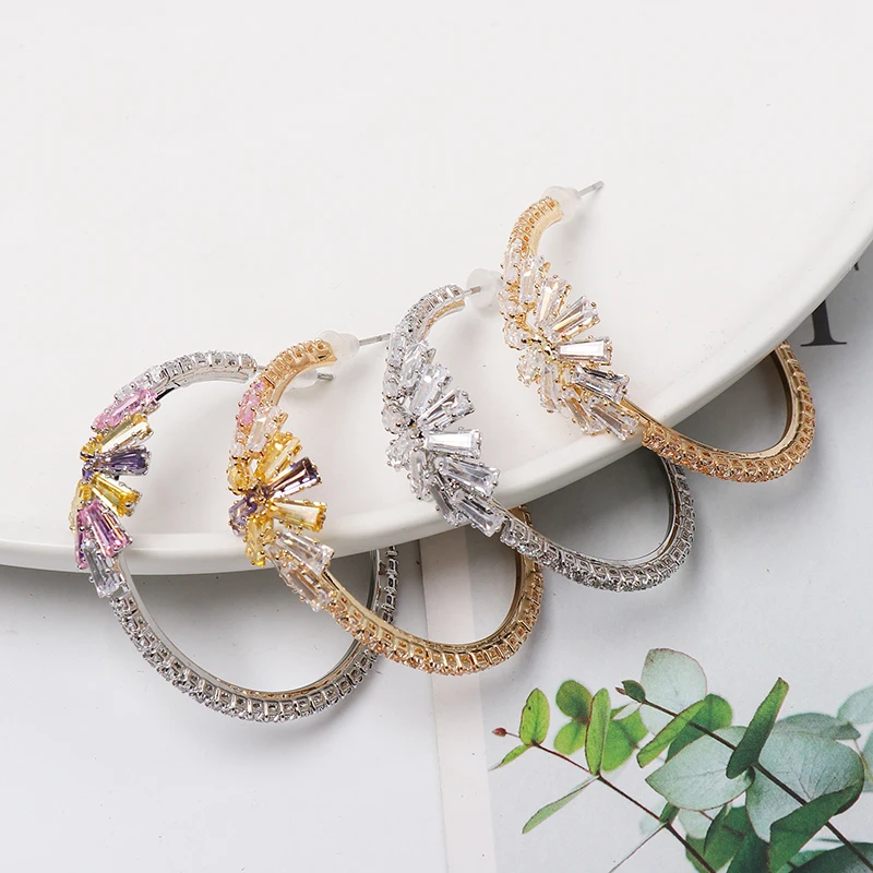 Модные серьги кольца для женщин и девочек уникальные большие круглые с