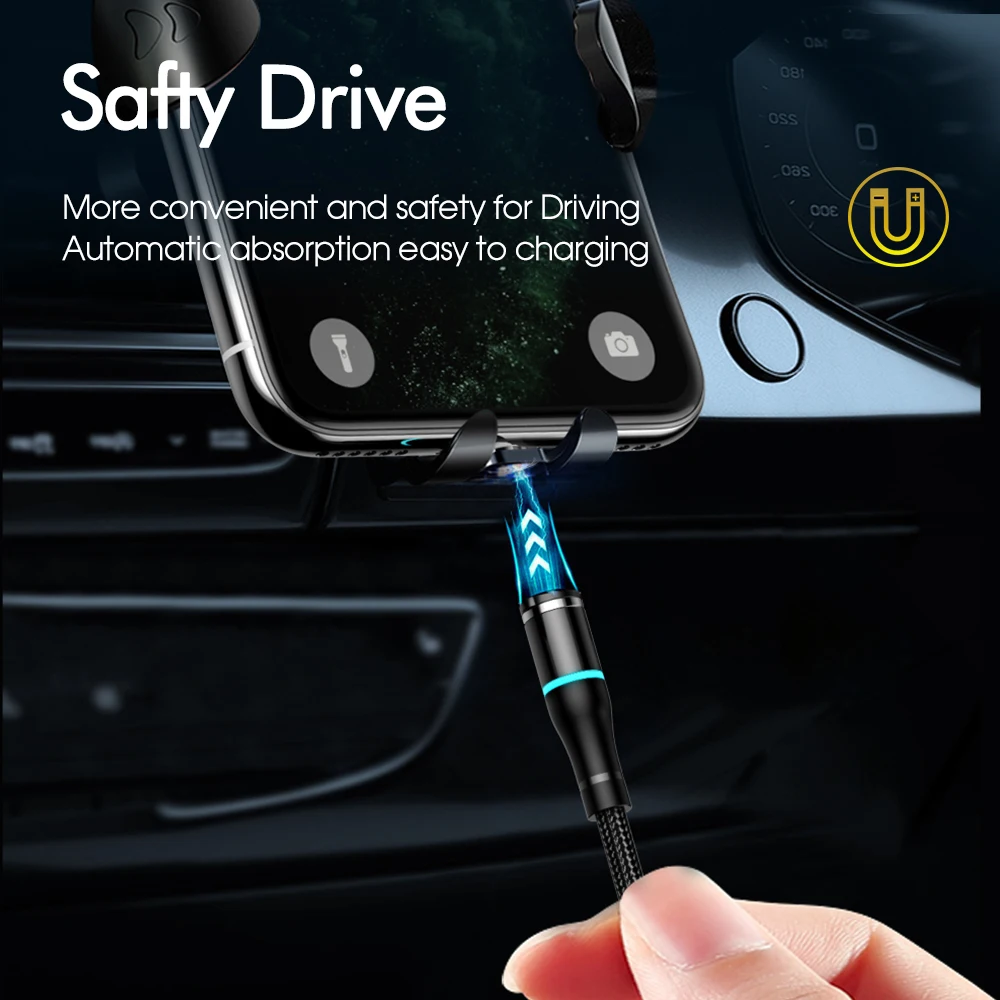 3A магнитный для быстрой зарядки на борту самолета Type C Micro USB кабель Samsung A32 A72 Xiaomi Poco