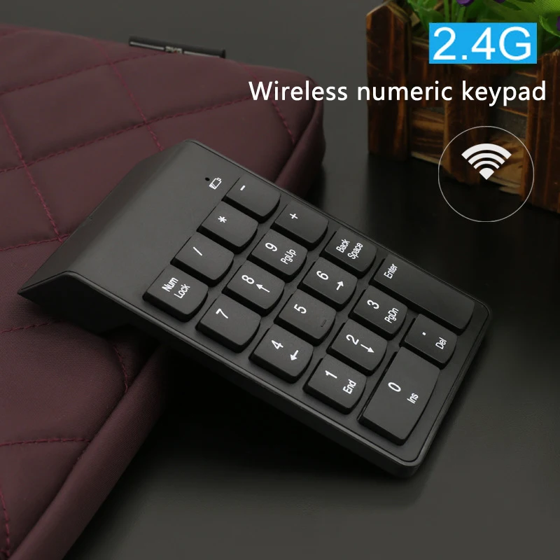 

Small-size 2.4GHz Wireless Numeric Keypad Numpad 18 Keys Digital Keyboard for Accounting Teller Laptop Notebook Tablets