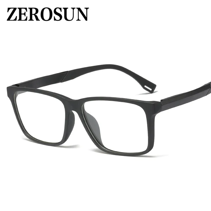 Zerosun TR90 очки оправа мужские черные прозрачные для мужчин по рецепту Близорукость