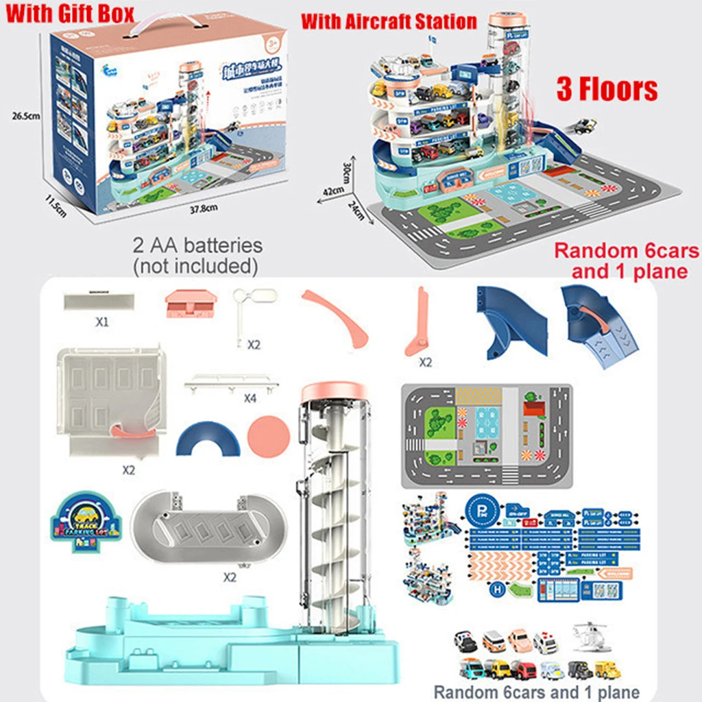 Детский 3 напольный городской автомобиль парк детской гоночной машины рампа для