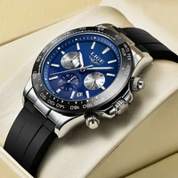 lige top brand new men quartz wristwatch luxury waterproof sports watch silicone strap chronograph watch men relogio masculino