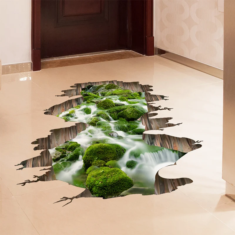 [Shijuekongjian] 3d наклейки на пол, зеленый цвет, наклейки для детской комнаты, детской спальни, гостиной, кухни, украшения
