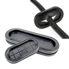 Черный набор овальных резиновая крепежная втулка для проводов с фокусным расстоянием 25 мм паз прокладочный лист электрическая коробка входе и выходе уплотнительное кольцо без рисунка с защитой от пыли кабель протектор