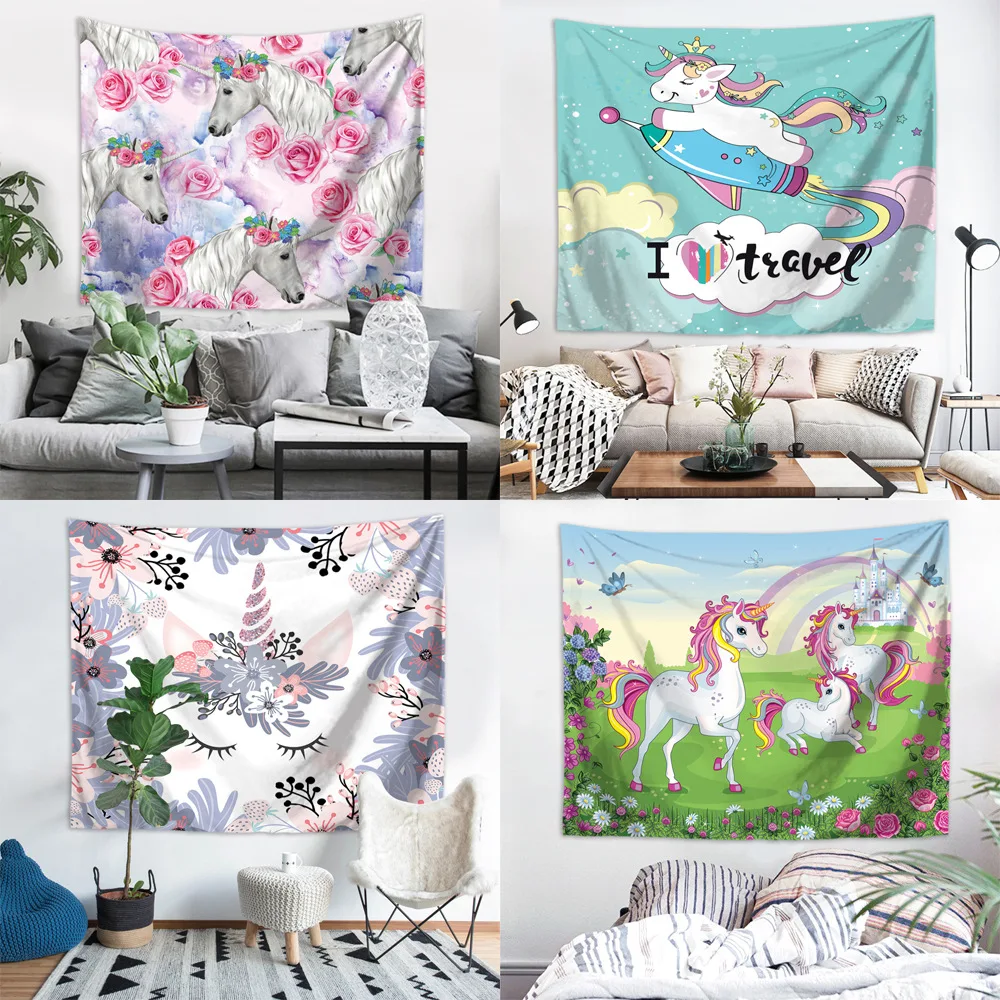 

Горячая Распродажа, домашний декор, гобелен в виде единорога, настенный подвесной гобелен, настенный аниме гобелен
