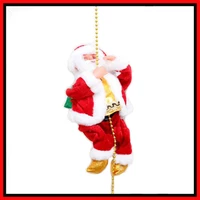christmas decorations santa claus automatic climbing on rope for home indoor shop gift wall window hanging kids pets toy gifts