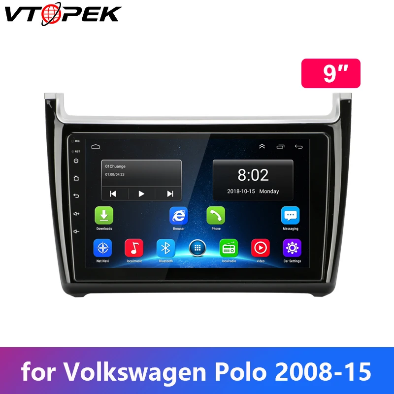 Vtopek " автомобильный радиоприемник для Volkswagen Polo 2008- gps навигация VW POLO sedan видео плеер 4G wifi Android fm-передатчик