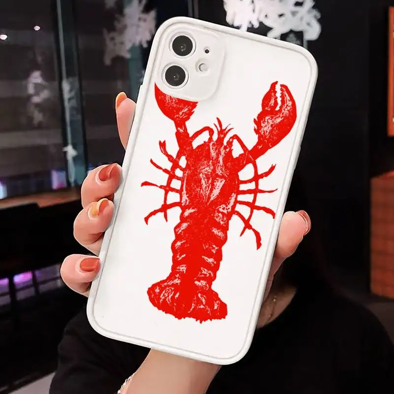 

lobster crab cute cartoon Animal Phone Cases matte transparent For iphone 7 8 11 12 plus mini x xs xr pro max cover